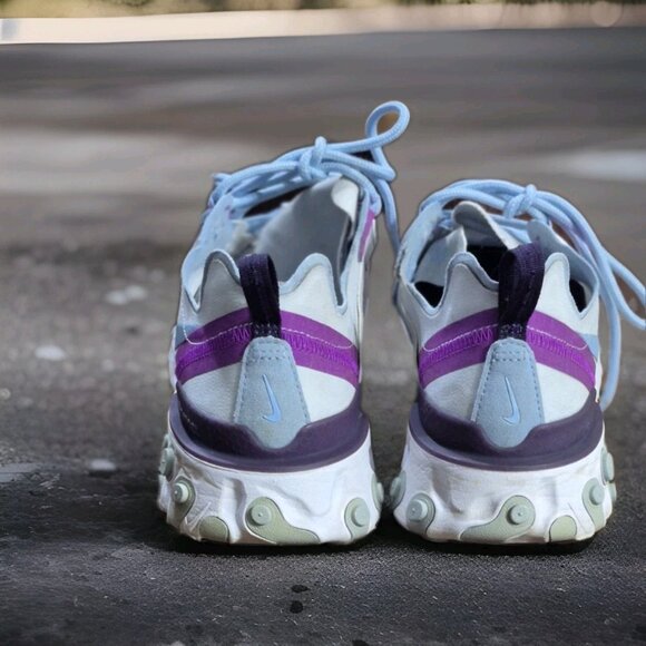 Nike React Element Psychic Blue Purple White Womens Shoes Sneakers Size 9 - Picture 6 of 8